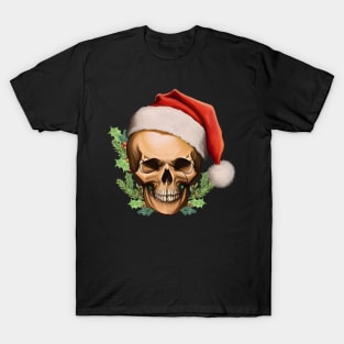 skeleton santa skull christmas T-Shirt